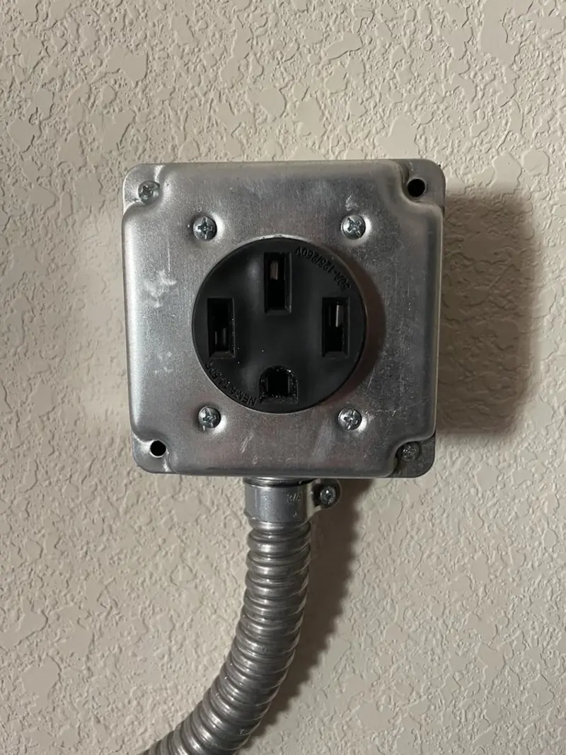 NEMA 14-50 outlet installed for Smart Home Electrical in Alvin